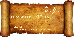 Duschnitz Júlia névjegykártya